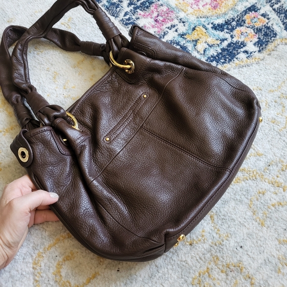 b. Makowsky leather shoulder bag brown - Picture 3 of 9